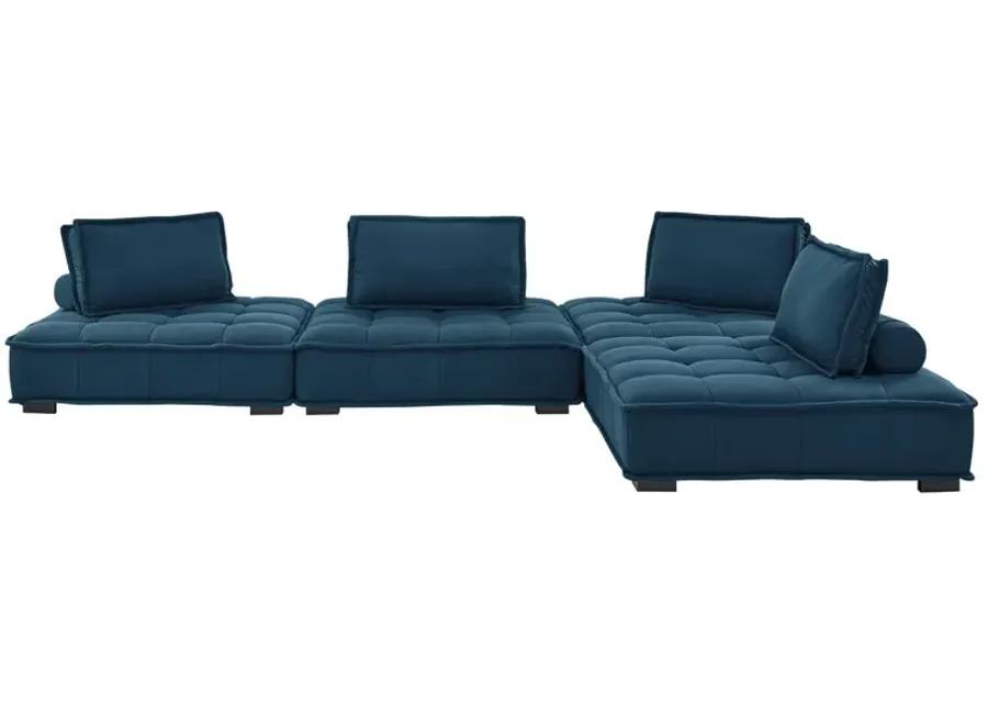 Saunter Tufted Fabric Fabric 4-Piece Sectional Sofa