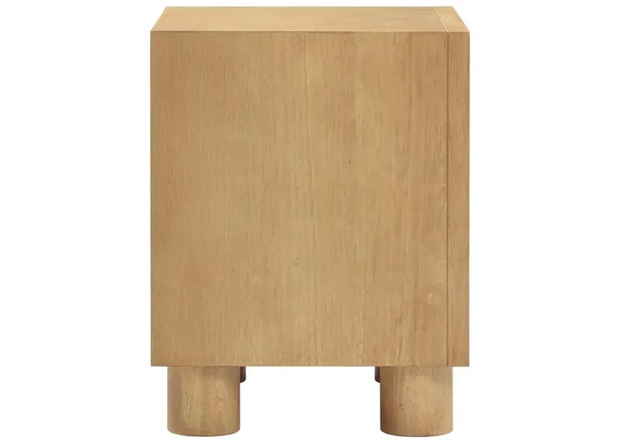 Miles Natural Rubberwood Nightstand