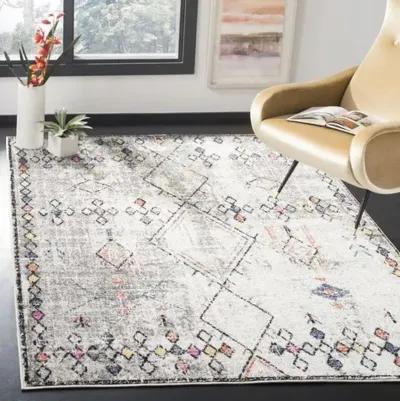 ADIRONDACK Contemporary Light Grey / Fuchsia 3' X 5' Powerloomed Rug