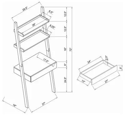 Agustin 2-Shelf Writing Ladder Desk 