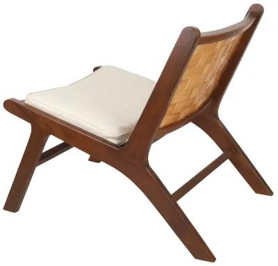 Loria Teak Accent Chair w/ Cushion, Cinnamon Brown