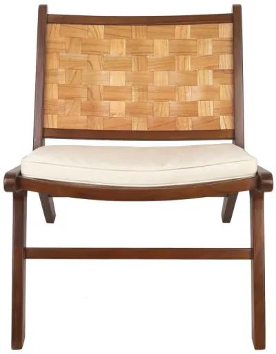 Loria Teak Accent Chair w/ Cushion, Cinnamon Brown