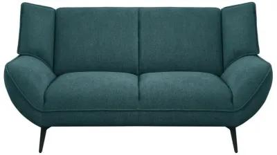 Acton Upholstered Flared Arm Loveseat Teal Blue