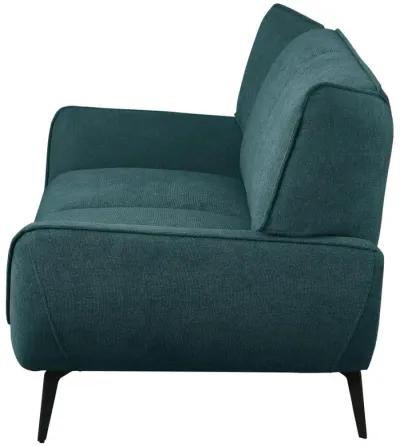 Acton Upholstered Flared Arm Loveseat Teal Blue