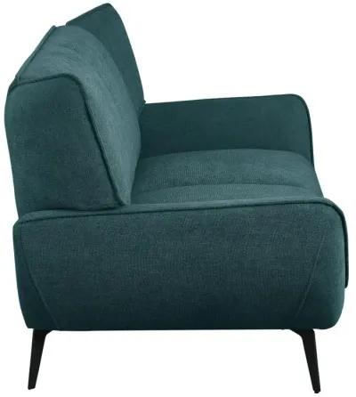 Acton Upholstered Flared Arm Loveseat Teal Blue