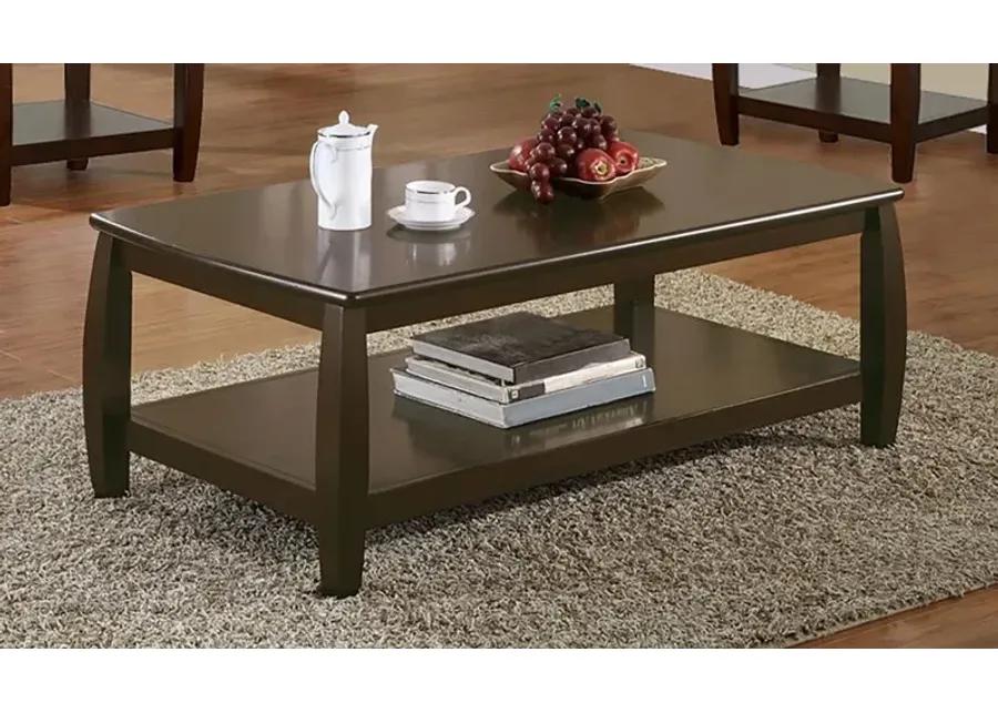 Dixon Rectangular Coffee Table with Lower Shelf Espresso