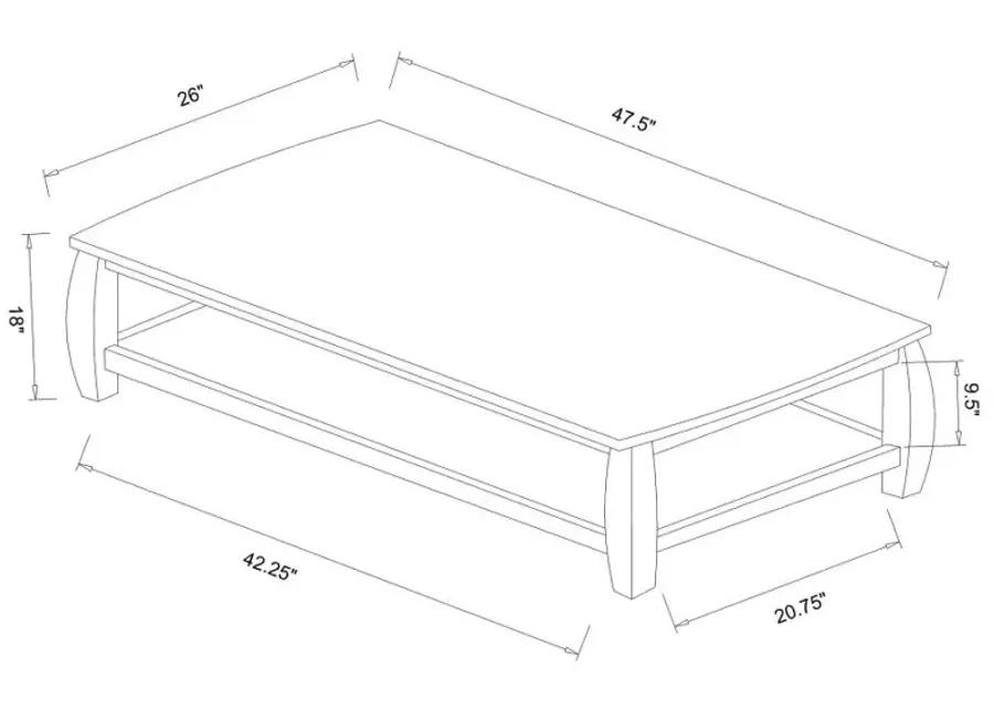 Dixon Rectangular Coffee Table with Lower Shelf Espresso