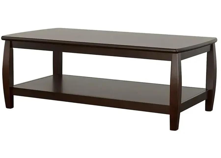 Dixon Rectangular Coffee Table with Lower Shelf Espresso