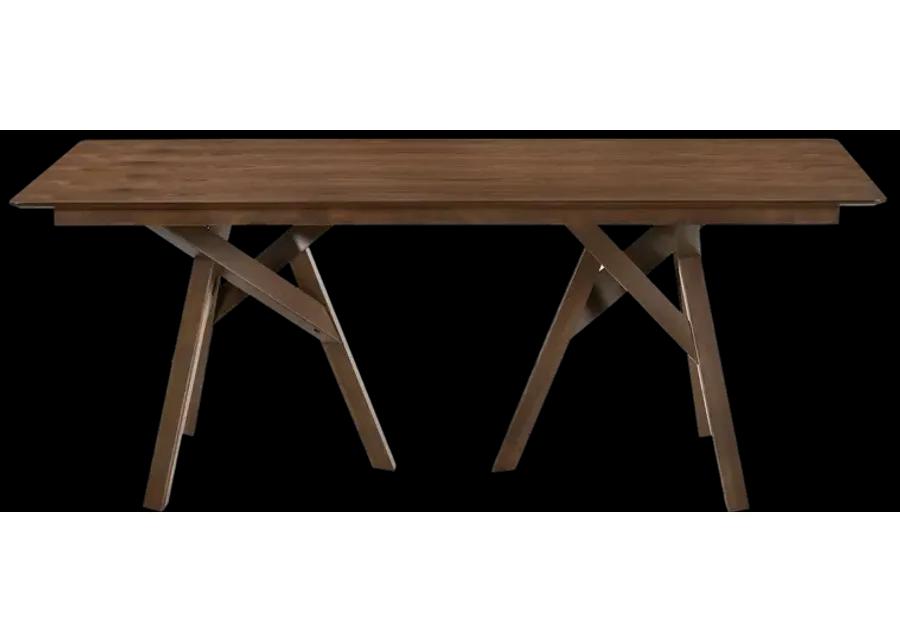 Cortina 79" Mid-Century Modern Walnut Wood Dining Table with Walnut Legs