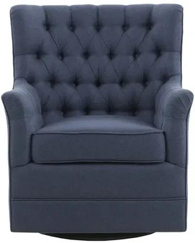 Madison Park Mathis Blue Swivel Glider Chair