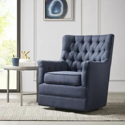 Madison Park Mathis Blue Swivel Glider Chair