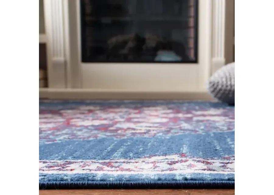 Brentwood 867 Navy / Burgundy 5'-3" X 7'-6" Medium Rectangle Powerloomed Rug