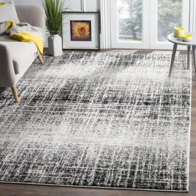 Adirondack Contemporary Ivory / Black 2'-6" X 22' Powerloomed Rug