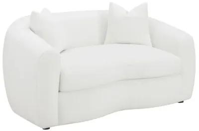 Isabella 2-piece Upholstered Tight Back Living Room Set White