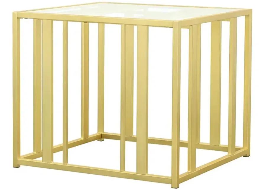 Adri Metal Frame End Table Matte Brass