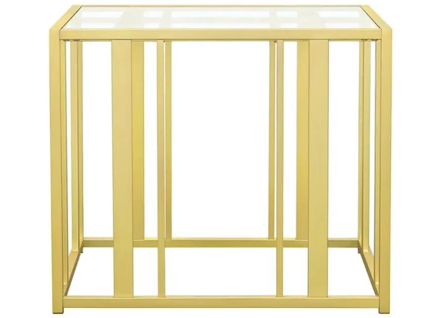 Adri Metal Frame End Table Matte Brass