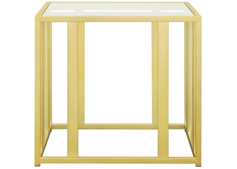 Adri Metal Frame End Table Matte Brass