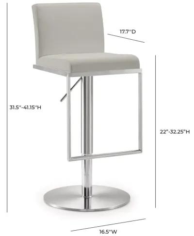 amalfi light grey stainless steel barstool