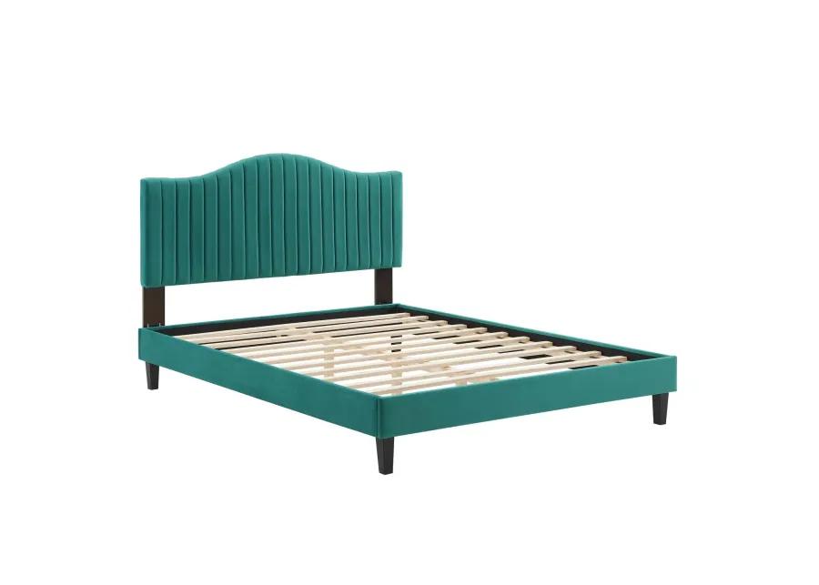 Juniper Channel Tufted Performance Velvet King Platform Bed