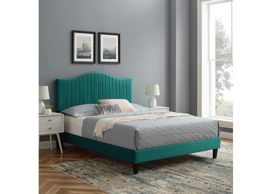 Juniper Channel Tufted Performance Velvet King Platform Bed