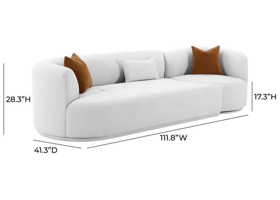 Fickle Grey Velvet 2-Piece Modular LAF Sofa