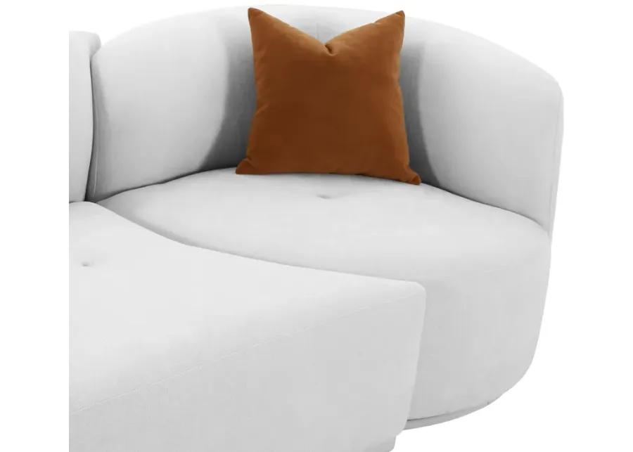 Fickle Grey Velvet 2-Piece Modular LAF Sofa