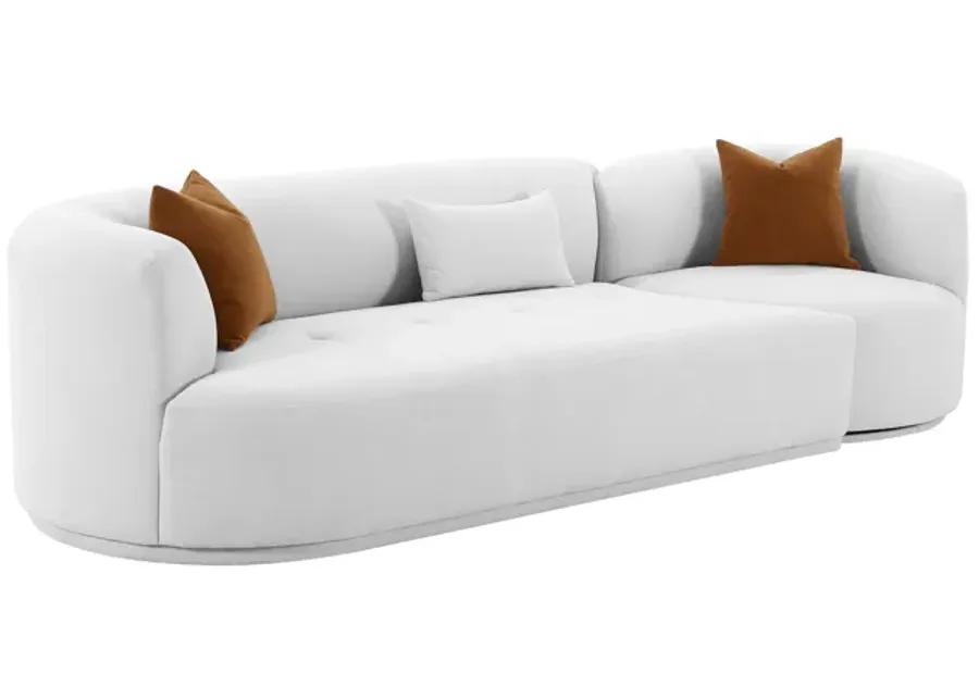 Fickle Grey Velvet 2-Piece Modular LAF Sofa