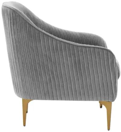 Serena Gray Velvet Accent Chair