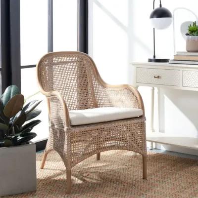 CHARLIE RATTAN ACCENT CHAIR W/ CUSHION