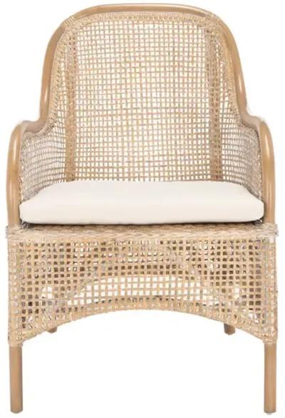 CHARLIE RATTAN ACCENT CHAIR W/ CUSHION