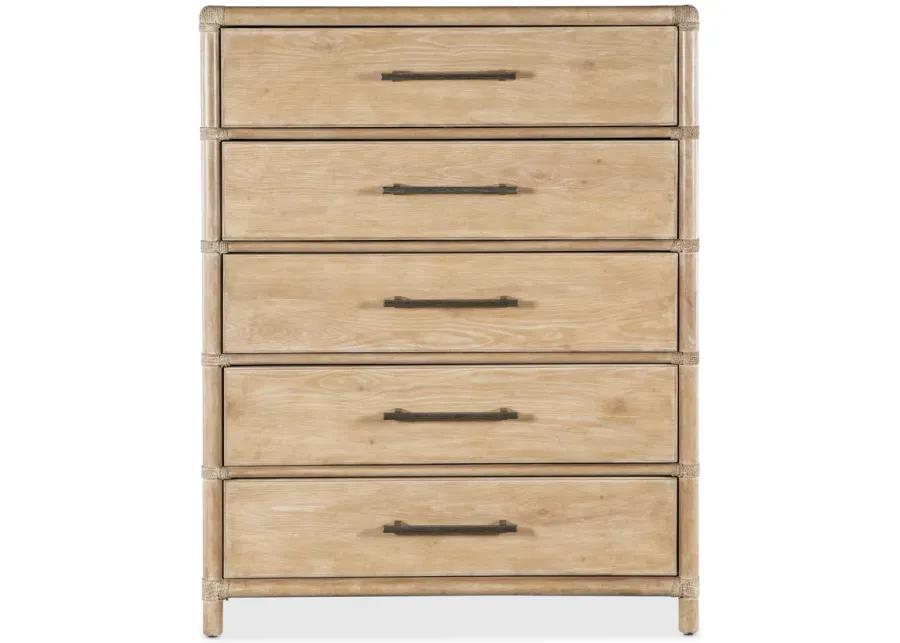 Retreat Pole Rattan Five-Drawer Chest