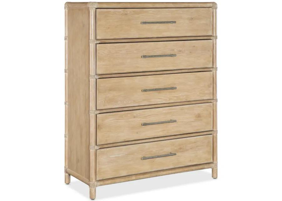 Retreat Pole Rattan Five-Drawer Chest