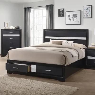 Miranda Queen 2-drawer Storage Bed Black