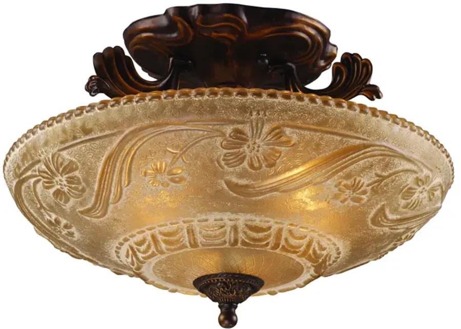 Restoration 16" Wide 3-Light Semi Flush Mount - Golden Bronze