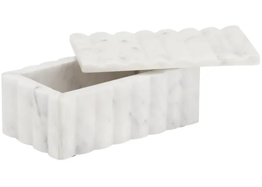 Marble, 7x3" Ridged Box, White