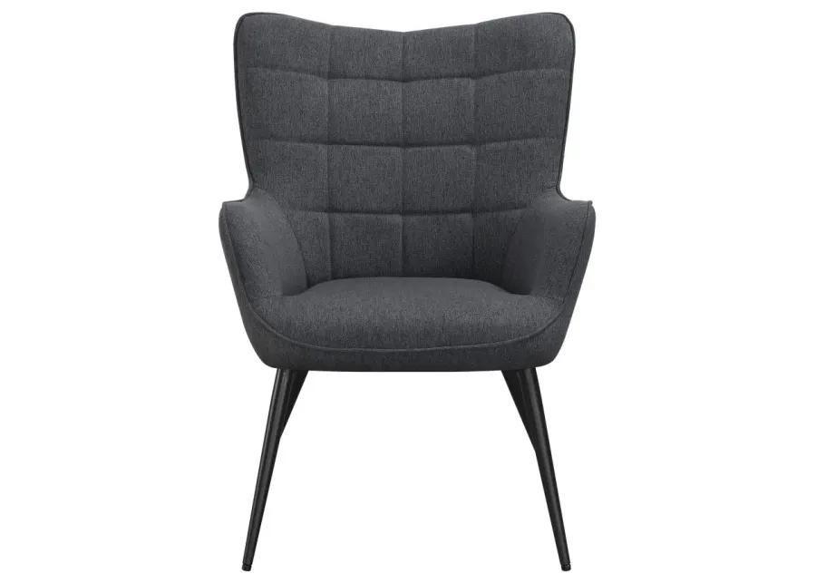 Isla Upholstered Flared Arms Accent Chair with Grid Tufted