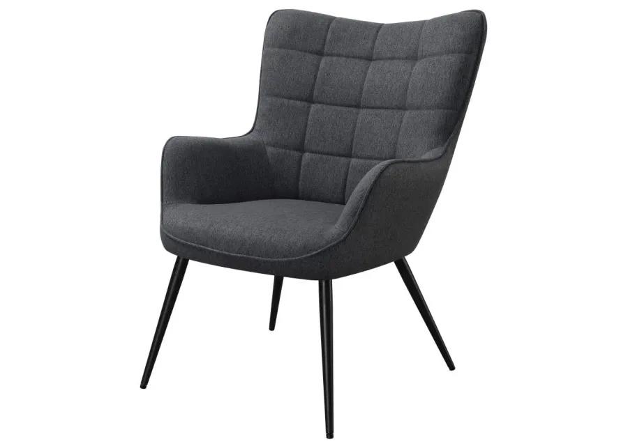 Isla Upholstered Flared Arms Accent Chair with Grid Tufted