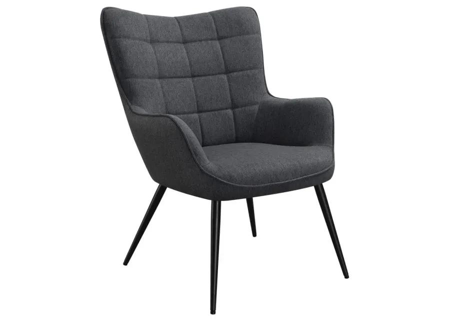 Isla Upholstered Flared Arms Accent Chair with Grid Tufted