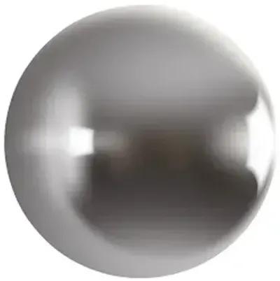 ball on the wall, large, polished aluminum finish