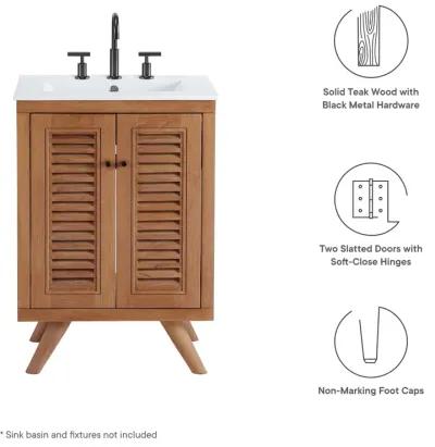 Birdie 24" Teak Wood Bathroom Vanity Cabinet (Sink Basin Not Included)