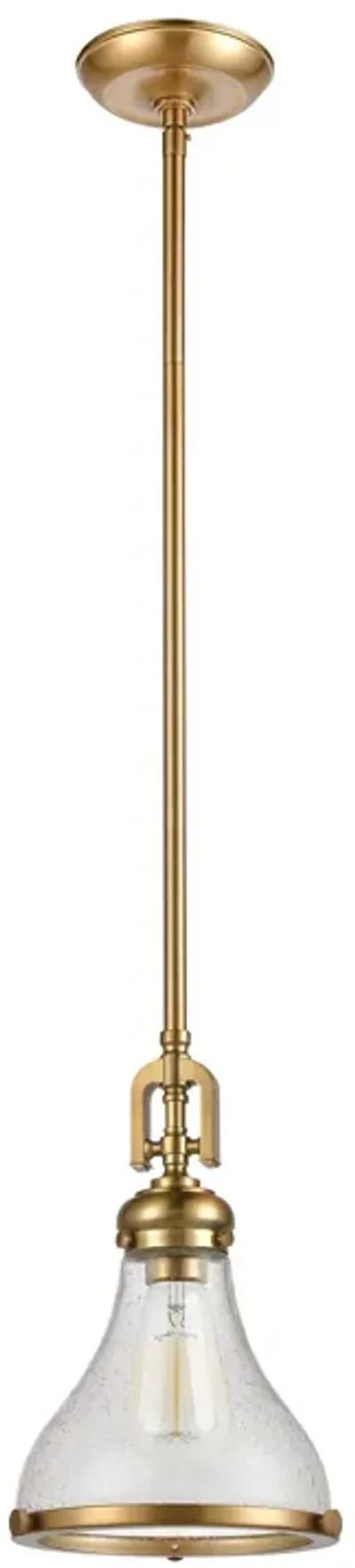 Rutherford 9" Wide 1-Light Mini Pendant - Satin Brass