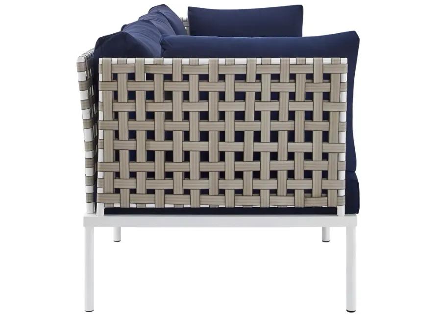 Harmony Sunbrella® Basket Weave Outdoor Patio Aluminum Sofa