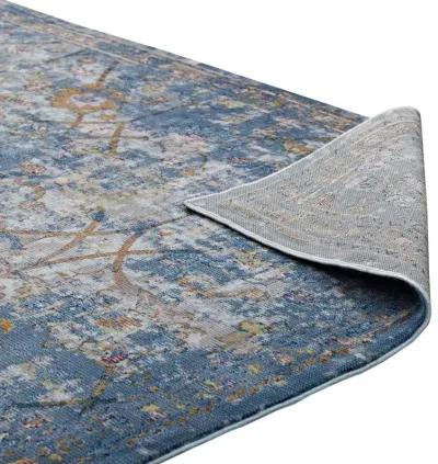 Minu Distressed Floral Lattice 5x8 Area Rug