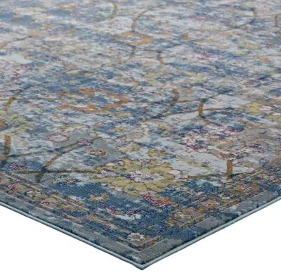 Minu Distressed Floral Lattice 5x8 Area Rug