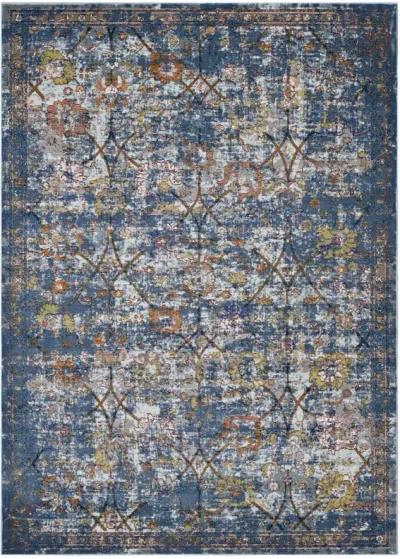 Minu Distressed Floral Lattice 5x8 Area Rug