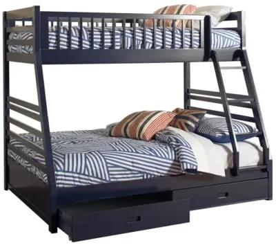 Ashton Twin Over Full 2-drawer Bunk Bed Navy Blue