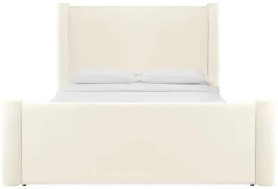 Athara Cream Velvet Queen Bed