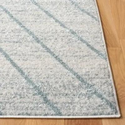 ADIRONDACK Contemporary Light Grey / Light Blue 6' X 6' Round Powerloomed Rug