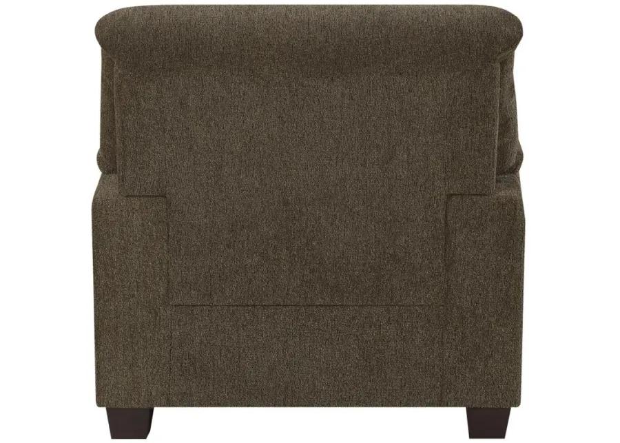 Clementine Upholstered Chair with Nailhead Trim Brown