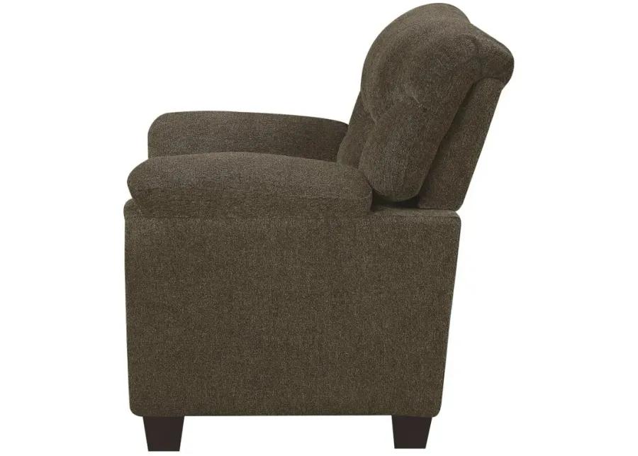 Clementine Upholstered Chair with Nailhead Trim Brown